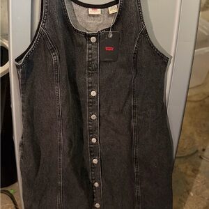 Levi's Black Washed Denim Mini Dress